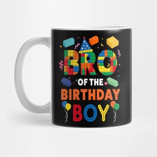 Bro Of The Birthday Boy 9 Year Old Building Blocks B-day Gift For Boys Kids Mug